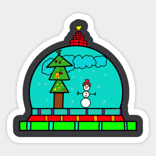 Little​ snowball​ with​ snowman Sticker